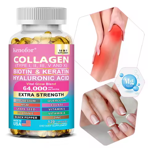 Complex Collagen Capsules, Brighten Skin Tone, Helps Joint, Cartilage & Cardiovascular, Hair, Nails,