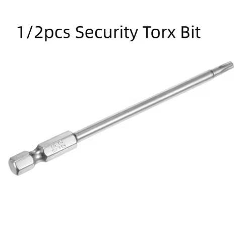 1/2pc Security Torx Bit 1/4" Hex Shank 4" Long T6/T7/T8/T9/T10/T15/T20/T25/T27/T30/T35/T40 Magnetic 