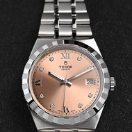 Tudor (TUDOR) Royal Series Men's Watch Automatic Mechanical Men's Watch Swiss Watch Date Display Waterproof Luminous 38mm Pink Dial Diamond M28500-0009