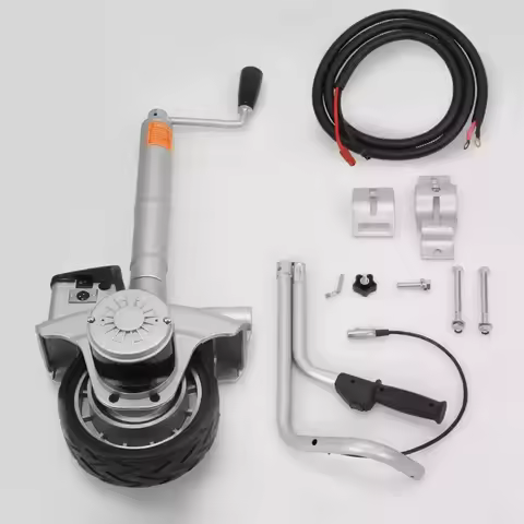 Electric Trailer Truck 350W 5000LB Electric Jockey Wheel 12v Mini Trailer Truck Motorized Trailer Ca