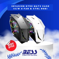 INVASION GT50 MATX CASE (C_W 4 FAN & CTRL HUB) (GREY/WHITE)