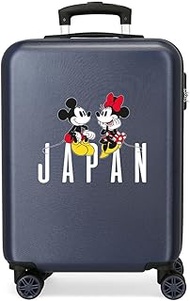 Mickey & Minnie Travel to Japan Cabin Suitcase, Blue, 38 x 55 x 20 cm, Rigid ABS Side Combination Lo