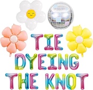 LaVenty Tie Dying The Knot Balloon Banner Dazed And Engaged Bachelorette Decoration Boozed Confused 