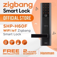 Zigbang SHP-H60F Wi-Fi Digital Smart Door Lock-Phone App Fingerprint - Lever Handle Digital Door Lock (FREE INSTALL)