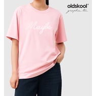 FOS x oldskool Women's Regular Fit Graphic Tee | Tape Applique Series (PNK)