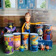 玩具總動員 絕版飲料罐造型鐵軌存錢筒三眼胡迪巴斯札克火腿抱抱龍擺設收藏整組全套迪士尼皮克斯