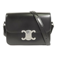 CELINE 牛皮皮革Teen Triomphe Bag銀扣肩背袋