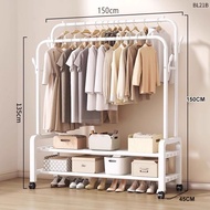 LG Rak Gantungan Baju Multifungsi Stand Hanger Berdiri Display Gantungan Portable Baju Hanger Besi