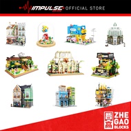 Zhe Gao Building Blocks Series - 00956/00957/00958 Mini Hotel / Minerals Shop / Mini Bike Shop / Bri