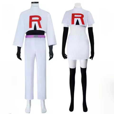 Anime Jessie and James Cosplay Costume Team Rocket Jessie Musashi James Kojirou Uniform Set for Wome