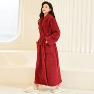 全城熱賣 - 珊瑚絨睡袍 男士加大碼珊瑚絨加厚加絨浴袍 秋冬季加長款長袍 到腳踝（快遞送貨上門）