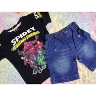 blouse dan set baju seluar jeans pendek