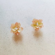 日本大地農園重瓣繡球花/多層立體花/925純銀耳環/蚊香耳夾