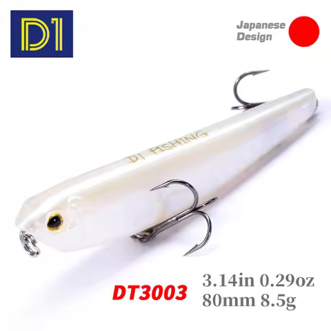 D1 Surface Pencil Fishing Lure 80mm 8.5g Stickbaits Topwater Sea Fishing Lure for Pike Bass Trout Pr