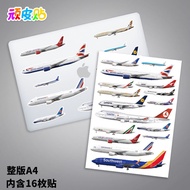 Airline Aircraft Model Luggage Stickers Laptop Glass Door And Window Decoration Stickers Waterproof And Traceless