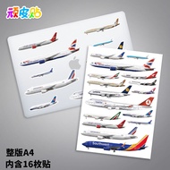 Airline Aircraft Model Luggage Stickers Laptop Glass Door And Window Decoration Stickers Waterproof 