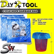 CYCLE HDPE Garbage Bag / Trash Bag / Rubbish Bag Blue (47cm x 54cm)