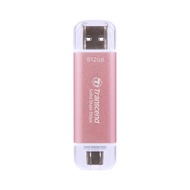 Transcend TS512GESD310P Transcend ESD310P Portable SSD, Dual USB Type-C/A, 10Gbps Speed - 512GB Pink