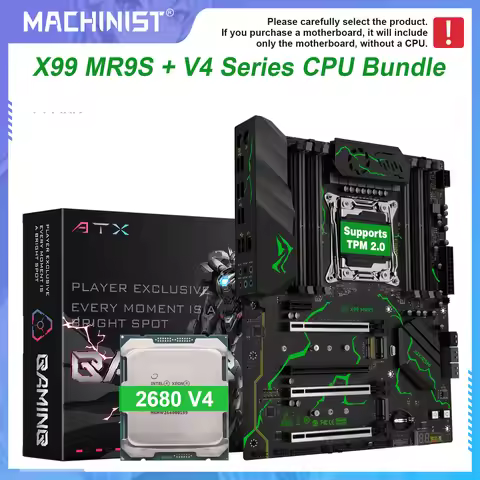 MACHINIST X99 MR9S Motherboard Optional Kit LGA2011-3 Xeon E5 2680 V4 CPU DDR4(MAX 256GB)NVME SATA W
