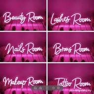 【In stock】Nails Room Neon Light Sign Beauty Room Decoration LED Neon Sign Lashes Hair Brows Tattoo R