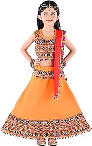 Kids Ethnic Cotton Blend Radha Dress / Lehenga Choli / Chania Choli Set For Girls Y0020