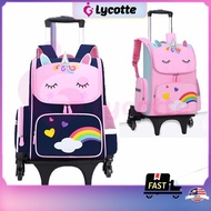 LYCOTTEᵐʸ 6-Wheel Kid Children Trolley School Bag Backpack Beg Sekolah Trolley Bag Ladder Climbing 6
