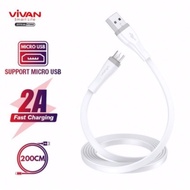 Kabel Data Charger Vivan SM200S 2A Micro Usb Quick Charge 200cm Cable