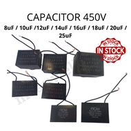 Capacitor 8UF/ 10UF/ 12UF/ 14UF/ 16UF/ 18UF/ 20UF/ 25UF 450V Capacitor Fan