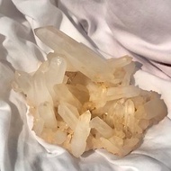 馬達加斯加 白水晶簇 黃皮 天然原石 水晶 crystal 擺設 擺件