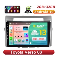 4G (Toyota Verso 06) 9" Android 13 2-DIN Car Player IPS Screen 2GB/4GB Ram + 32GB/64GB with Casing P