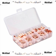 FKILA 250Pcs Terminal Copper Connector, Gold GT Tube Connector Copper Tube Connector, Terminal Set M