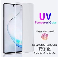 Galaxy S20 S20+ S20 Ultra S10 S10+ S9 S9+ Note 10 Note 10+ UV 3D 鋼化膜玻璃保護貼 指紋解鎖通用 Compatible with in-