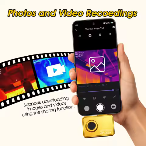 USB-C Thermal Camera for Android Phone, 256x192 IR Imager, -15'C~600'C, IP54, 25Hz, Turns Your Phone