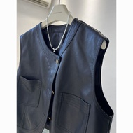 【ks1179.my】 Leather Vest Women Short Style  Autumn Clothing Korean Style Wear Motorcycle Clothing Sl
