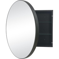 Round Medicine Cabinet Circular Bathroom Mirror Cabinet | Wall Surface Mounted Storage Cabinet |Bl