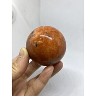D2270 Natural Crystal Raw Ore/Sunstone Ball Rich Orange Color Diameter Approximately: 53.3mm Weight 