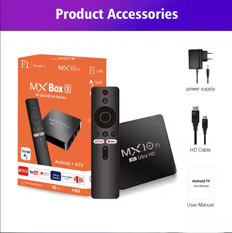 MX10 F1 Smart TV Box Allwinner H313 Mali-G31 Android 13 Media Player With Voice Remote Control Suppo