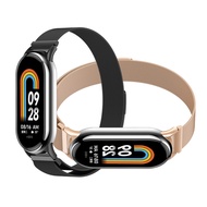 Metal Magnetic Mesh Stainless Steel Strap for Xiaomi Mi Band 8 Smart Bracelet Replacement Accessorie