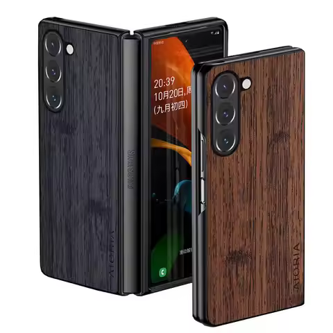 Case for Samsung Galaxy Z Fold 5 Z Fold5 5G funda bamboo wood pattern Leather cover coque for samsun