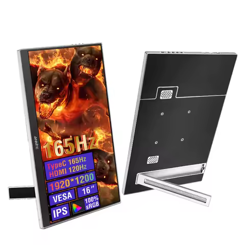 16" Portable Monitor 165Hz / 120Hz 1920*1200 Resolution, 100% sRGB, 300Cd/m² brightness, suitable fo
