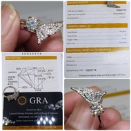 Real Diamond moissanite 1 ct GRA certificate Ladies SilverRing