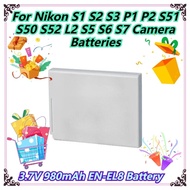 3.7V 980mAh EN-EL8 Battery For Nikon S1 S2 S3 P1 P2 S51 S50 S52 L2 S5 S6 S7 Camera Batteries