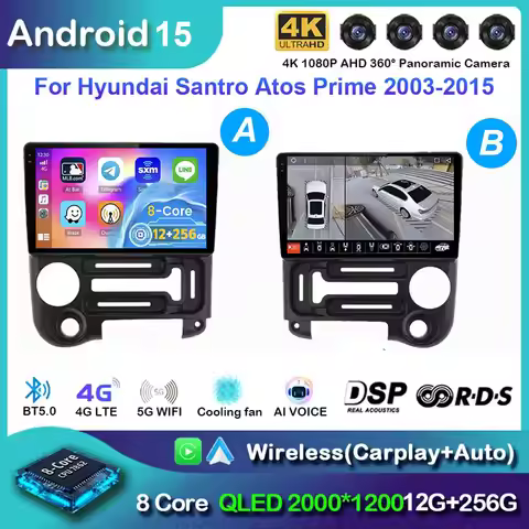 Android 15 Radio Stereo For Hyundai Santro Atos Prime 2003-2015 Auto Multimedia Player GPS Navigatio