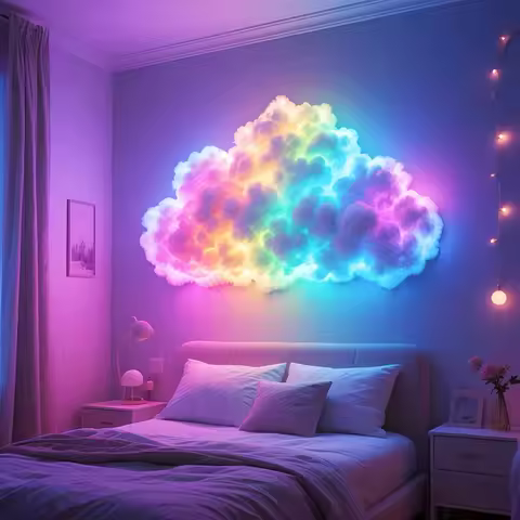 DIY 3D Thunder Cloud LED Decor Light Kit, USB Powered Sound Activated Cloud Ceiling Ambient Lamp for