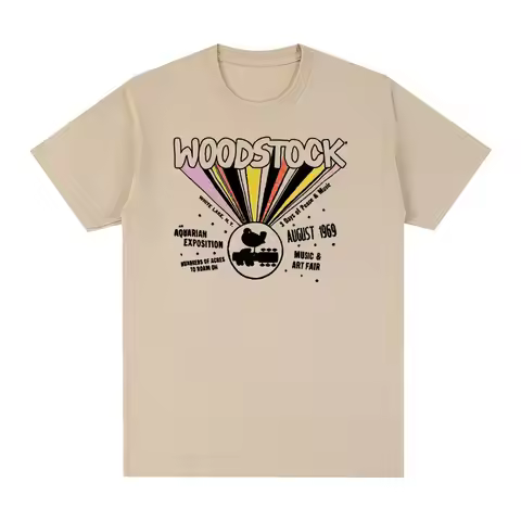 Woodstock Vintage T-shirt 1969 rock music festival retro Cotton Men T shirt New Tee Tshirt Womens To