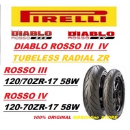PIRELLI 120/70-17 DIABLO ROSSO 3 DIABLO ROSSO 4 120/70ZR-17 TUBELESS RADIAL ZR TYRE