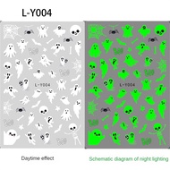 1ชิ้นเล็บเรืองแสงฮาโลวีนที่ทันสมัยสติกเกอร์ใยแมงมุมฮาโลวีนที่เป็นที่นิยมความคิดสร้างสรรค์เล็บฮาโลวีน