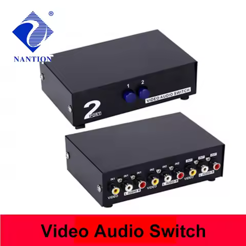 2 Port AV Switch RCA switcher Audio Video Selector AV audio and video switcher 2 in 1 out AV interfa