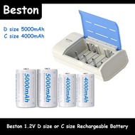 Beston 1.2V D or C size Ni-mh/Ni-cd rechargeable battery with 4 slot C821BW Battery Charger