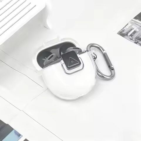 Clear TPU Cover for Google Pixel Buds 2a 2025 Accessory Protective Cover with Carabiner Shockproof A